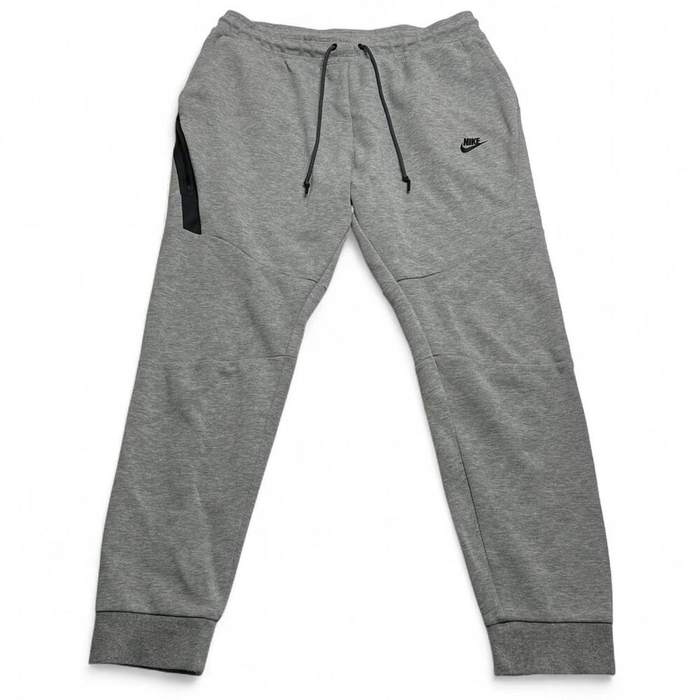 Nike Tech Fleece Gray Black Joggers Men’s XL Tapered Sweatpants Zip Pants